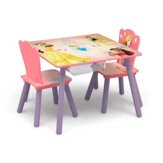 Delta Children Disney Princess Kids' Table and Chair Set with Storage (2 Chairs Included) - Greenguard Gold Certified - 3ct image {5}