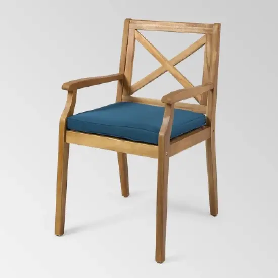 Pines 7pc Acacia Oval Wood Dining Set - Christopher Knight Home image {2}