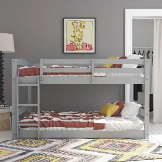 Full Over Full Alaina Floor Wood Bunk Bed - Room & Joy image {1}