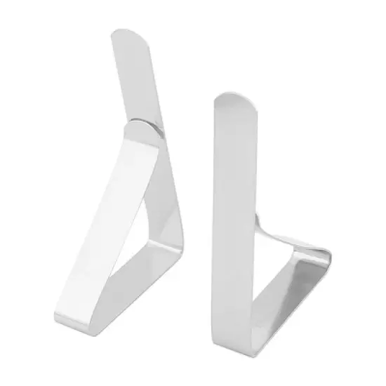 Unique Bargains Metal Table Cloth Holder Silver Tone 3" x 1" x 0.5" 10 Pcs image {2}