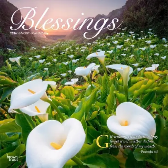 BrownTrout Blessings 2026 12"x24" Hanging Square Wall Calendar Plastic-Free image {9}