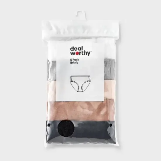 Women's 5pk Cotton Blend Briefs Underwear - Dealworthy&trade; Assorted Neutral image {1}