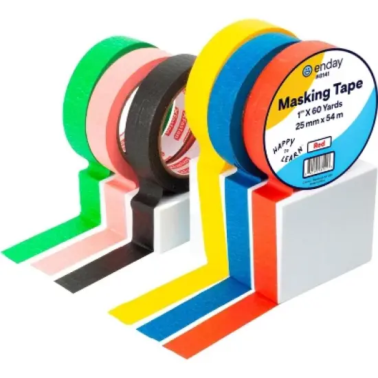 Enday Colored Masking Tape Masking Tape 1 Inch Wide x 160 Feet (60 Yards) Each Roll - Color Masking Tape, Colored Masking Tape 1 inch image {7}