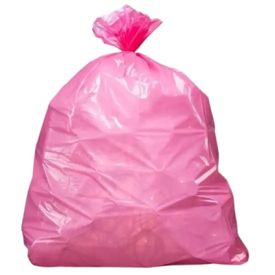 Plasticplace 32-33 Gallon Trash Bags, Pink (100 Count) image {1}