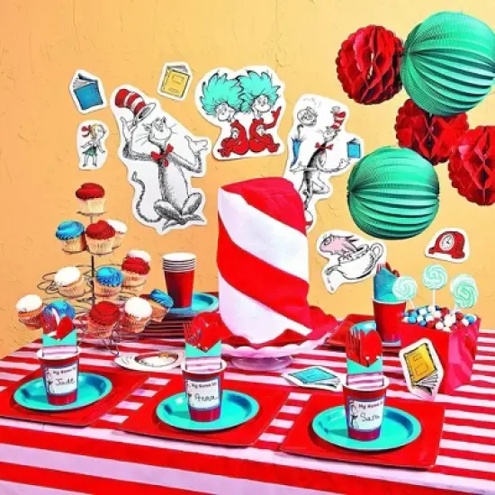 Fun Express Red and White Striped Tablecloth Roll Great for Parties, Carnivals, and Picnics image {5}