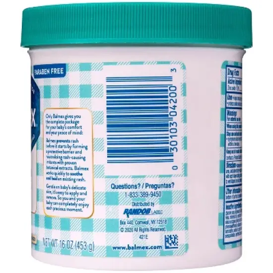 Balmex Complete Zinc Oxide Protection Diaper Rash Cream, 16 Oz image {1}
