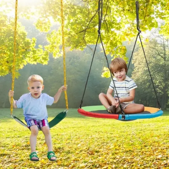 Costway 2-Pack Swing Set Swing Seat Replacement & Saucer Tree Swing for Indoor & Outdoor image {2}