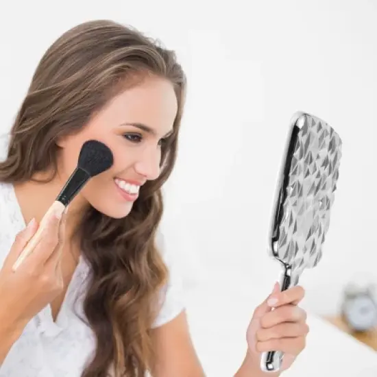 Unique Bargains Diamond Pattern Cosmetic Mirror 1 Pc image {2}