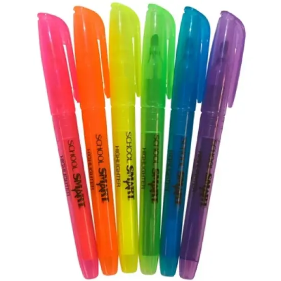 School Smart Pen Style Highlighters, Chisel Tip, Assorted Colors, Pack of 48 image {6}