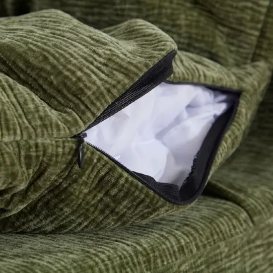 Single Chair Sofa Lounge Chair With Backrest Fully Compressed Sofa Suitable For Living Room, Bedroom, Polyester,GREEN image {5}