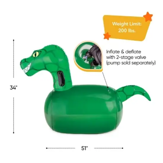 HearthSong Set of 2 Inflatable Ride-On Dinosaurs Hippity Hop Toy for Kids' Active Play image {2}