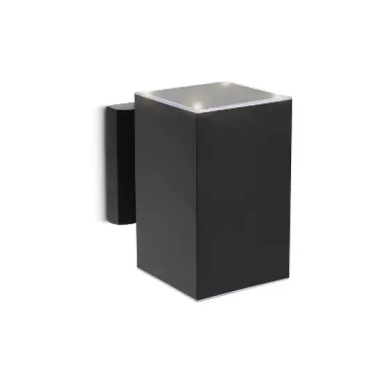 Techko Maid Outdoor Solar Wall Light Square Aluminum Metal Black Sconce image {10}