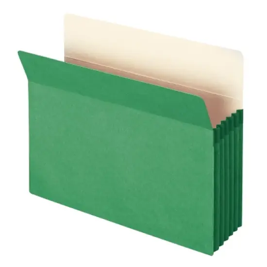 Smead File Pocket, Straight-Cut Tab, 5-1/4" Expansion, Letter Size, Green, 10 per Box (73236) image {9}