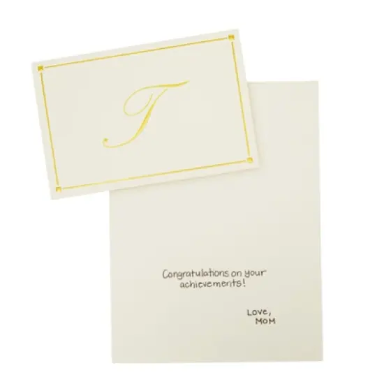 Pipilo Press 24 Pack Ivory Gold Foil Letter T Blank Note Cards with Envelopes 4x6, Initial T Monogrammed Personalized Stationery Set image {2}