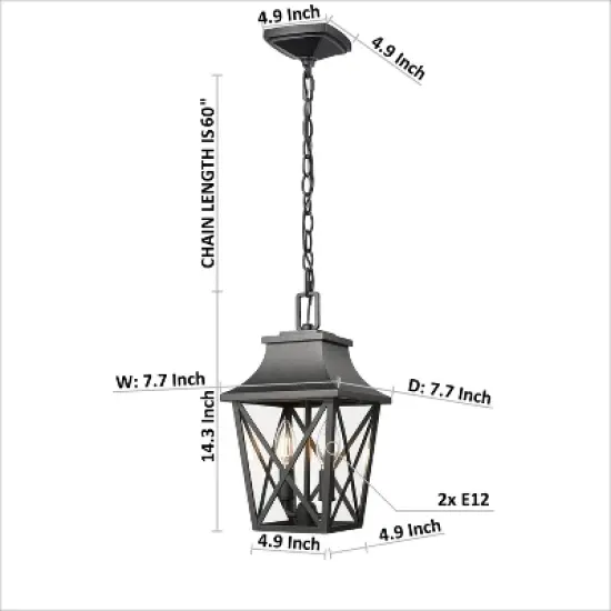 YUHAO Outdoor Gazebo and Porch Anti-Rust Waterproof Outdoor Ceiling Light Modern  Black(1 PACK) image {2}