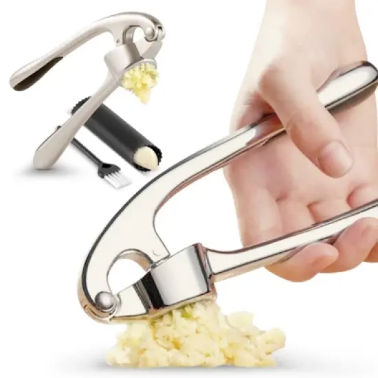 Cheer Collection Heavy Duty and Easy to Squeeze Garlic Crusher image {7}