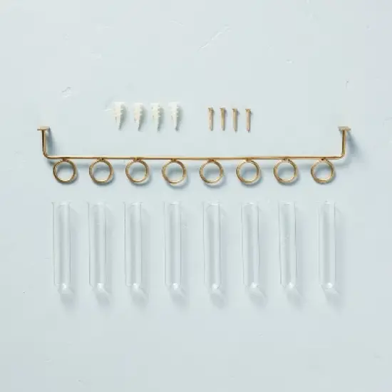 9pc Steel & Glass Plant Propagation Set Gold/Clear - Hearth & Hand&trade; with Magnolia image {2}