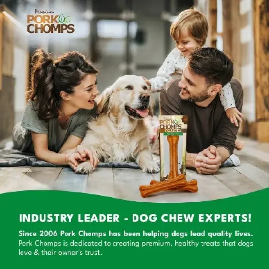 Pork Chomps Roasted Pressed Bone Chewy Treat Dog Treats - 4oz image {6}