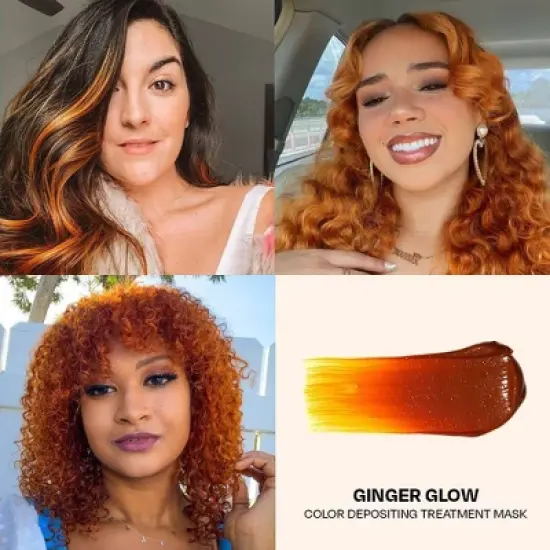 Overtone Ginger Glow Hair Mask- Semi-Permanent Hair Dye & Color Conditioner- Vegan, Ammonia-Free, Copper for Brown & Blonde Hair image {4}