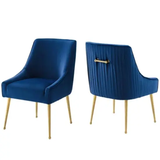 Set of 2 Discern Pleated Back Upholstered Performance Velvet Dining Chairs - Modway image {8}