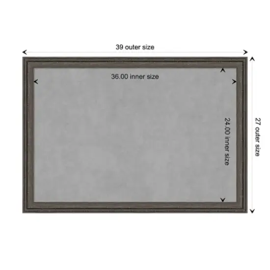 39"x27" Upcycled Framed Magnetic Board Brown/Gray - Amanti Art image {9}