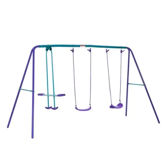 Dexmalle Metal Swing Set with Glider image {11}