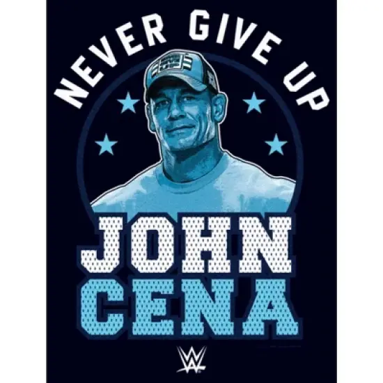 Women's WWE John Cena Never Give Up Blue Logo T-Shirt image {1}