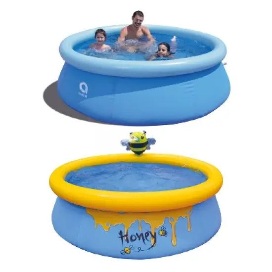 JLeisure Avenli 8' x 25" & 5' x 16.5" 2 to 3 Person Capacity Prompt Set and Bee Spray Above Ground Kids Inflatable Outdoor Swimming Pool (2 Pack) image {1}