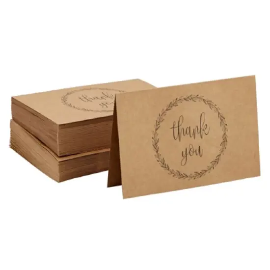 Best Paper Greetings 36 Pack Rustic Kraft Paper Material Thank You Cards with Envelopes for Wedding, Baby Shower, Birthday Party, 4 x 6 in image {3}