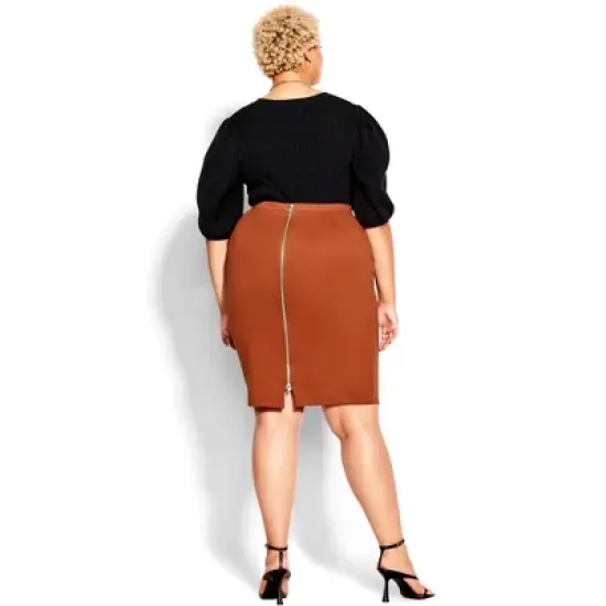 Women's Plus Size Midi Tube Skirt - ginger | CITY CHIC image {1}