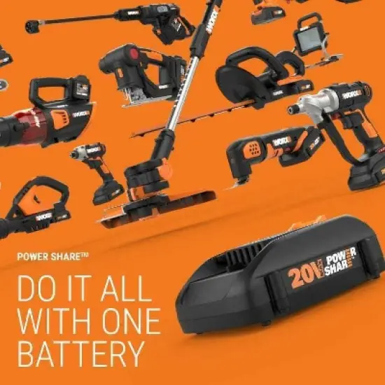 Worx WG915 Power Share 20V 10&rdquo; Chainsaw and Turbine Blower Combo (Battery and Charger Included) image {1}
