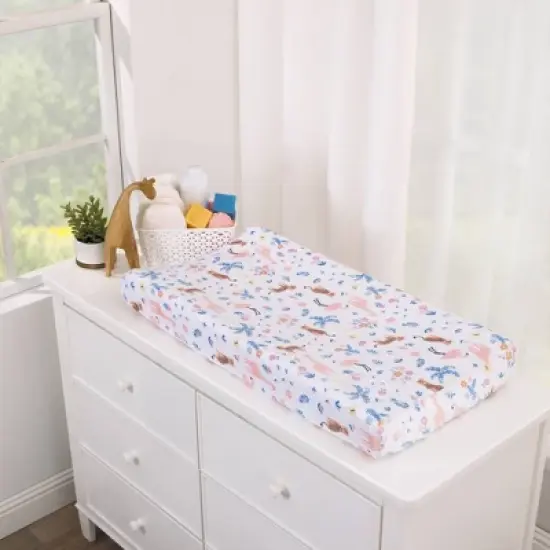 Carter's Tropical Super Soft Changing Pad Cover - Pink image {3}