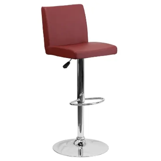 Flash Furniture Contemporary Vinyl Adjustable Height Barstool with Panel Back and Chrome Base image {11}