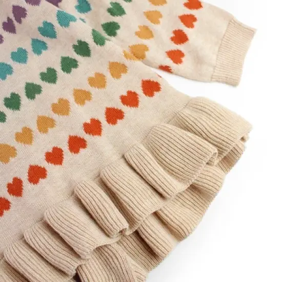 RuffleButts Little Girl Ruffle Hem Sweater image {2}