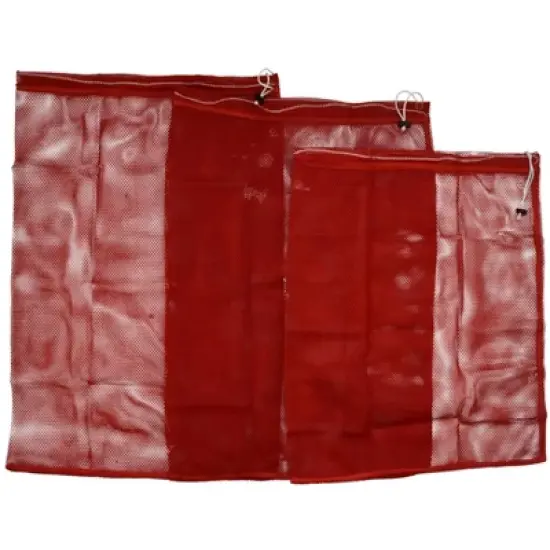 Sportime Heavy-Duty Mesh Storage Bag, 24 x 34 Inches, Red image {3}