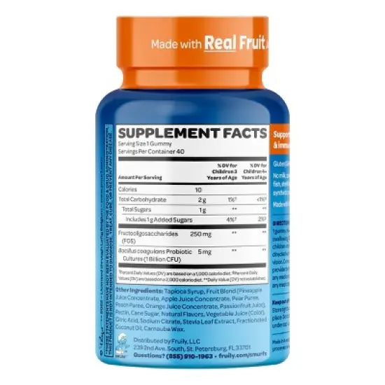 Smurfs Digestive Probiotic Kids Vitamin Gummies, Multivitamin Gummies for Digestive, Gut & Immune Health Support for Kids, Smurfs Berry Flavored, 40ct image {1}