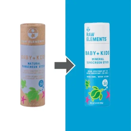 Raw Elements Baby + Kids Paper Mineral Sunscreen Stick - SPF 30+ - 1oz image {7}