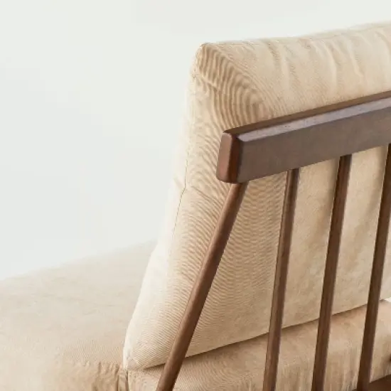 Spindle Back Accent Chair with Cushions Brown/Cream - Hearth & Hand&trade; with Magnolia image {4}