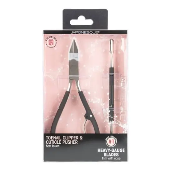 JAPONESQUE Toenail Clipper & Cuticle Pusher Soft Touch image {2}
