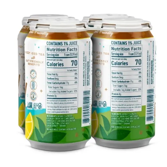 Brew Dr. Ice Tea Lemonade Kombucha - 4pk/12 fl oz image {2}