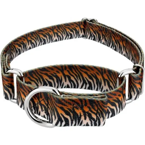 Country Brook Petz - Bengal Tiger Stripes Martingale Dog Collar image {4}
