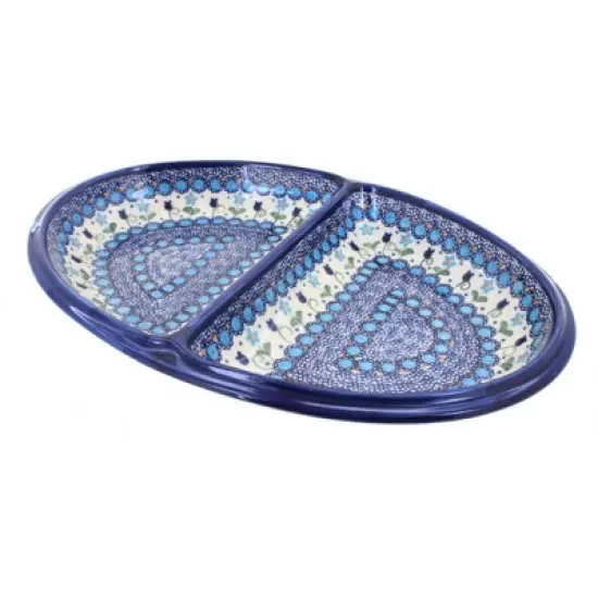 Blue Rose Polish Pottery 203 Vena Divided Dish image {3}