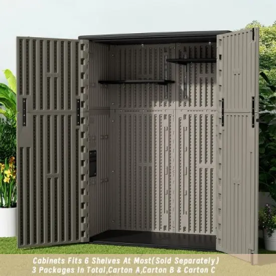 Decksplore Outdoor Storage Cabinet Multi-functional Storage Cabinet Storage Box Waterproof Outdoor Storage Shed image {13}