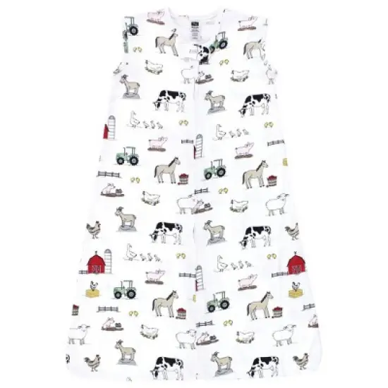 Hudson Baby Cotton Sleeveless Wearable Sleeping Bag, Sack, Blanket, Farm image {2}