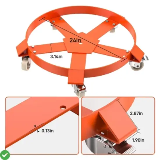 55 Gallon Drum Dolly Heavy Duty 1000LBS Load Capacity Drum Cart Non Tipping Hand Truck w/ 4/5 Swivel Casters Wheel image {6}