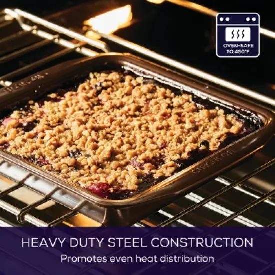 Circulon 9" Square Cake Pan Chocolate: Nonstick Aluminum Bakeware, Dishwasher-Safe, 9x9 Baking Dish image {3}