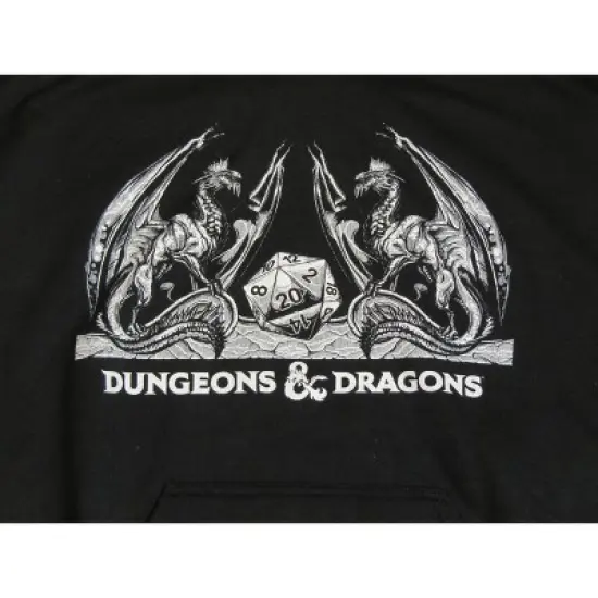 Dungeons & Dragons and Dice Black Graphic Hoodie image {1}