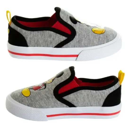 Mickey Mouse Kids Casual No Lace Shoes - Low top Canvas Slip-on Tennis Boys Sneakers - Disney Character sneaker shoe (Size 5-12 Toddler - Little Kid) image {2}