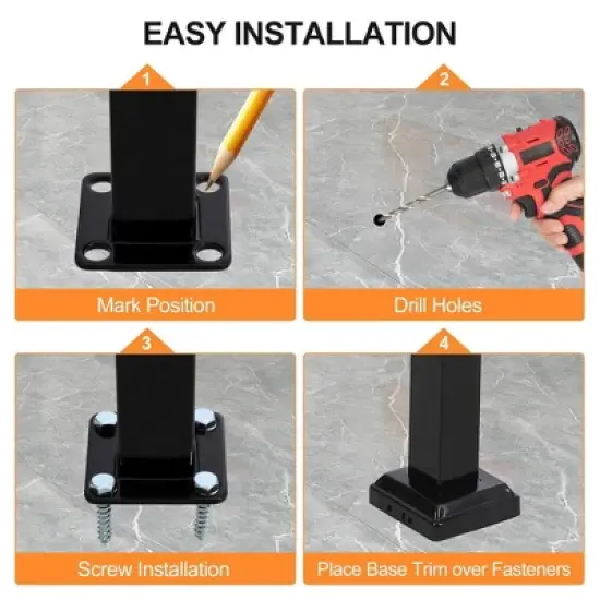 Handrails Fits 1 to 4 Steps,Outdoor Handrails Adjustable Height Stair Handrail image {5}