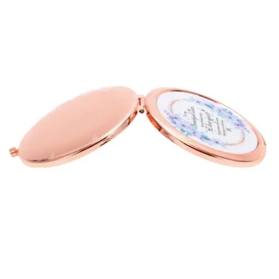 Unique Bargains Lightweight Makeup Mirror Rose Gold Tone 1 Pc image {4}